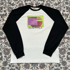 Diesel White & Black Raglan Long Sleeve with Neon Graphic